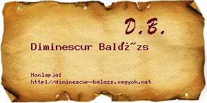 Diminescur Balázs névjegykártya