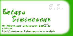 balazs diminescur business card